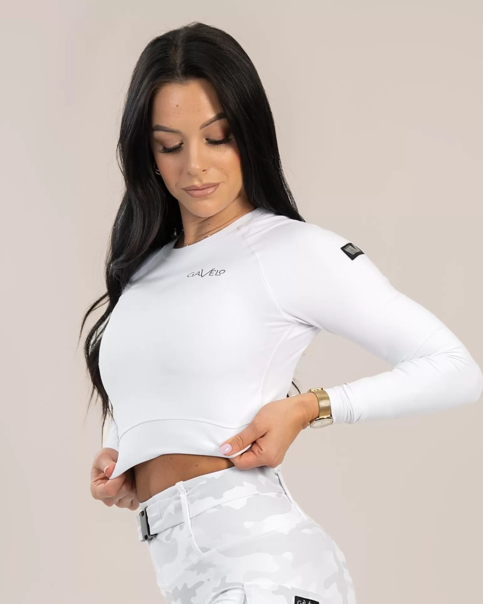 Women Gavelo Crop Top^ Cropped Long Sleeve Frost