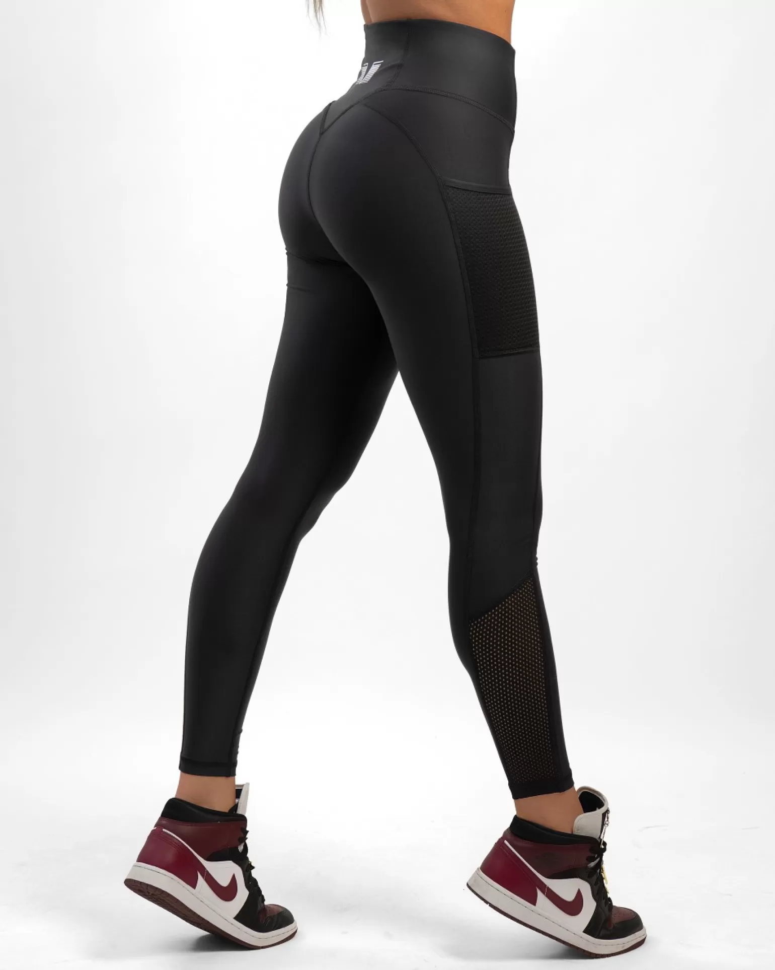 Women Gavelo Compression Leggings^ Mesh Pocket Tights Black