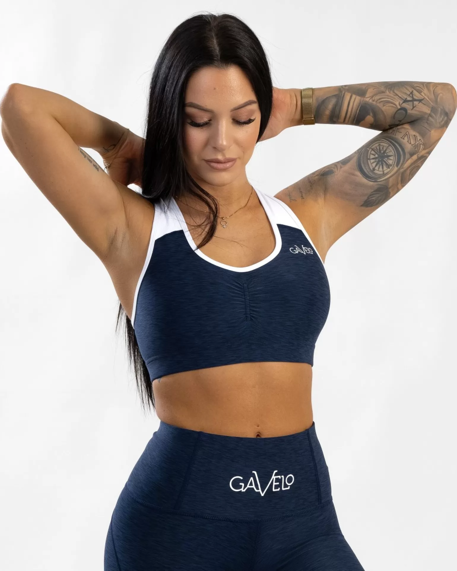 Women Gavelo Sport Bra^ Navy Swirl Sports Bra