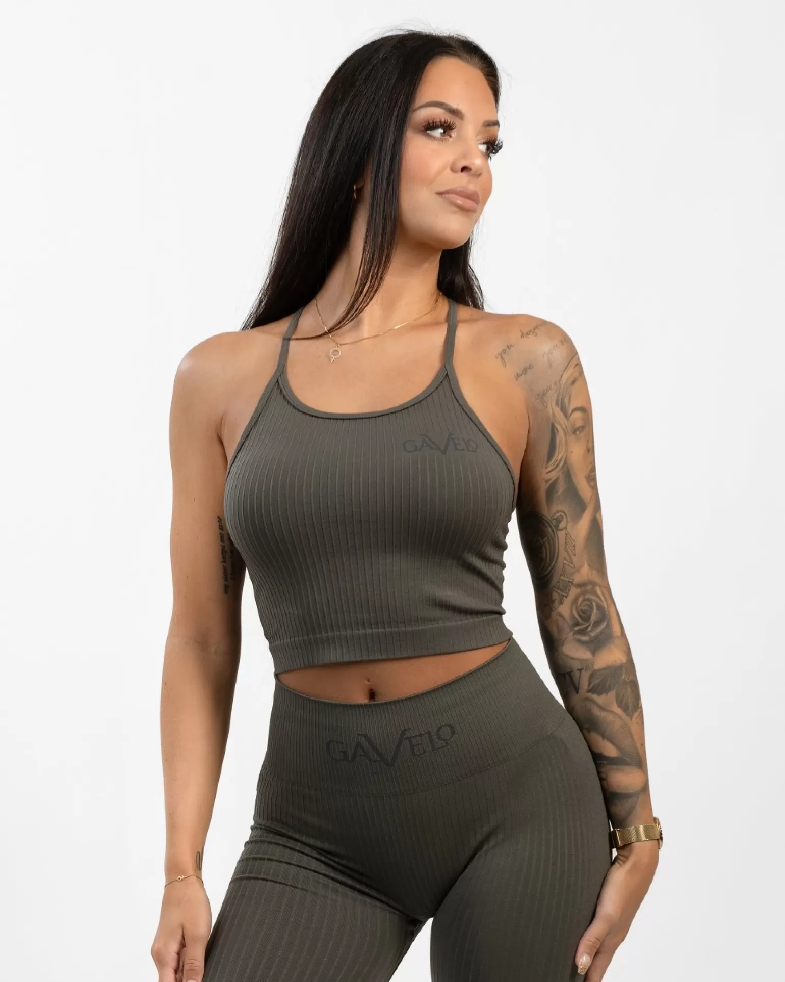 Women Gavelo Tank Tops^ Seamless Ribbed Bungee Cord Tank