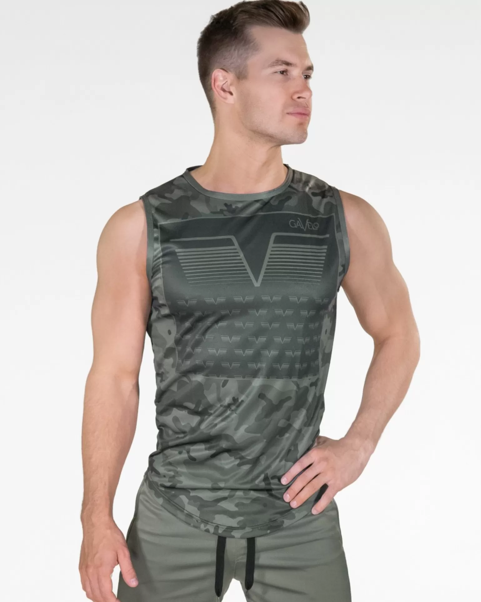 Men Gavelo Tee & Tank^ Sniper Green Sleeveless Tee