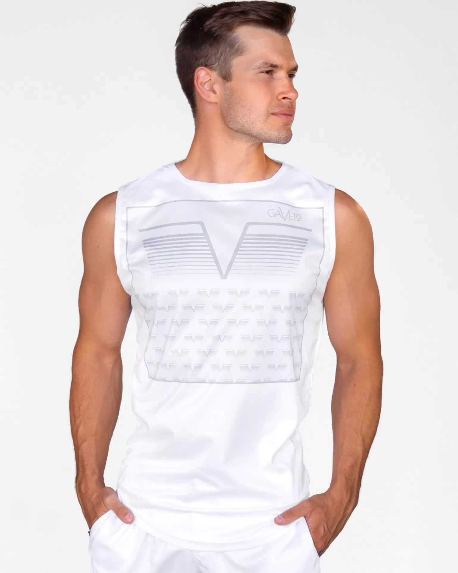 Men Gavelo Tee & Tank^ Sniper White Sleeveless Tee